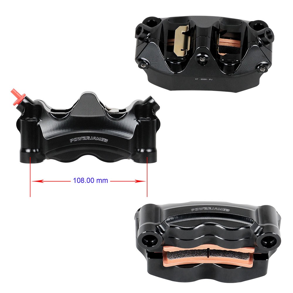 Aluminum 108mm Brake Caliper with 4 Piston Fits Harley 2000-Later Touring FLTRX