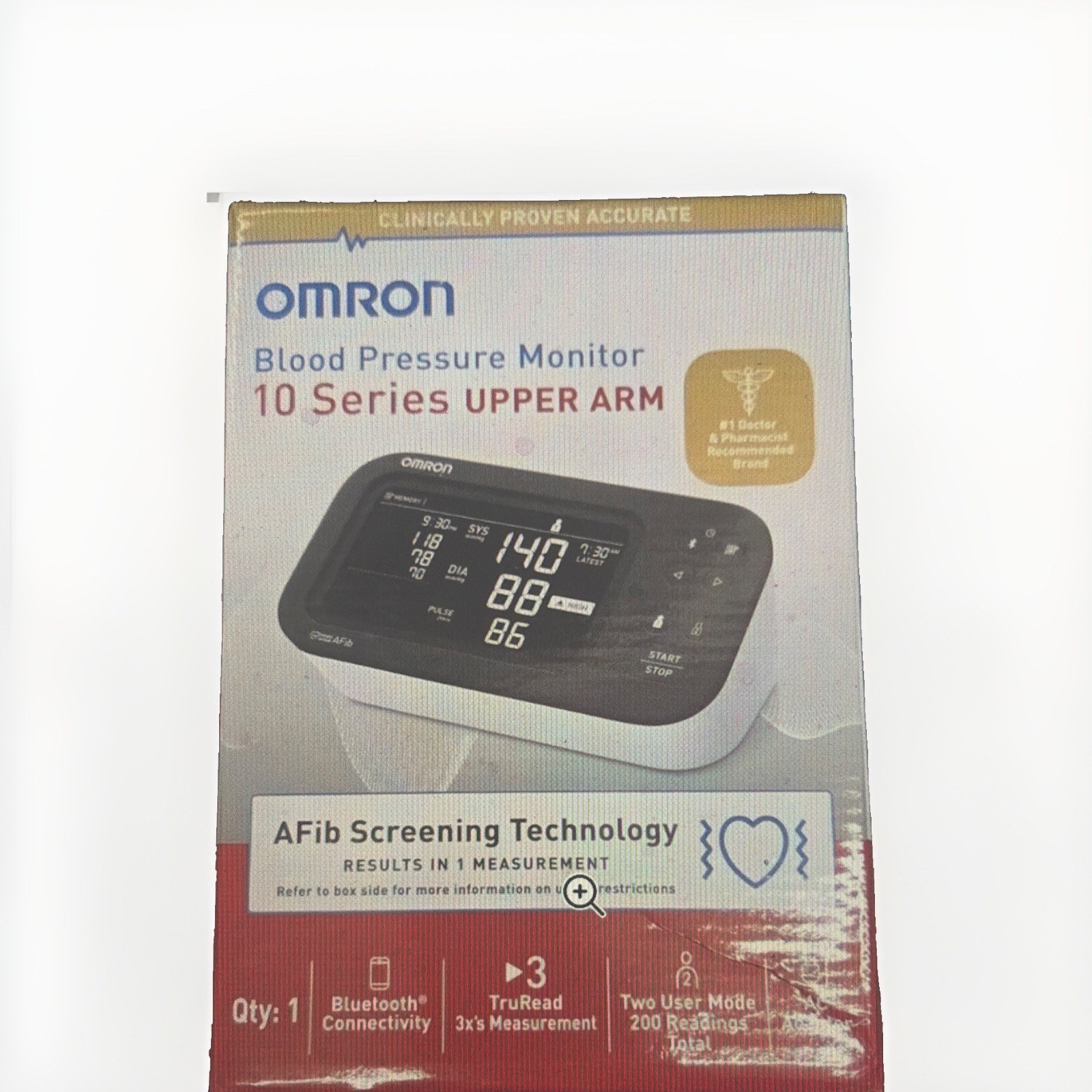 Omron 10 Series Upper Arm Blood Pressure Monitor AFib Bluetooth - BP7465 - NEW