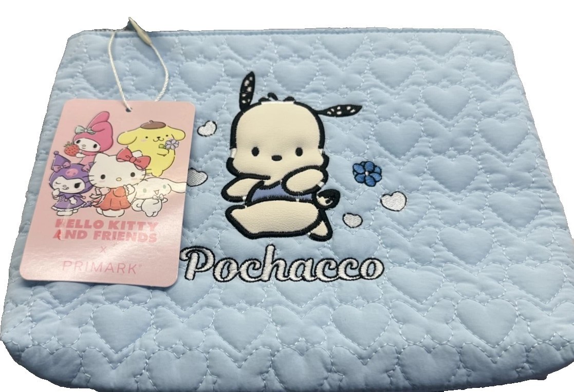 Sanrio Hello Kitty and Friends Pochacco Quilted Cosmetic Bag Sanrio Hello Kitty and Friends Pochacco Quilted Cosmetic Bag