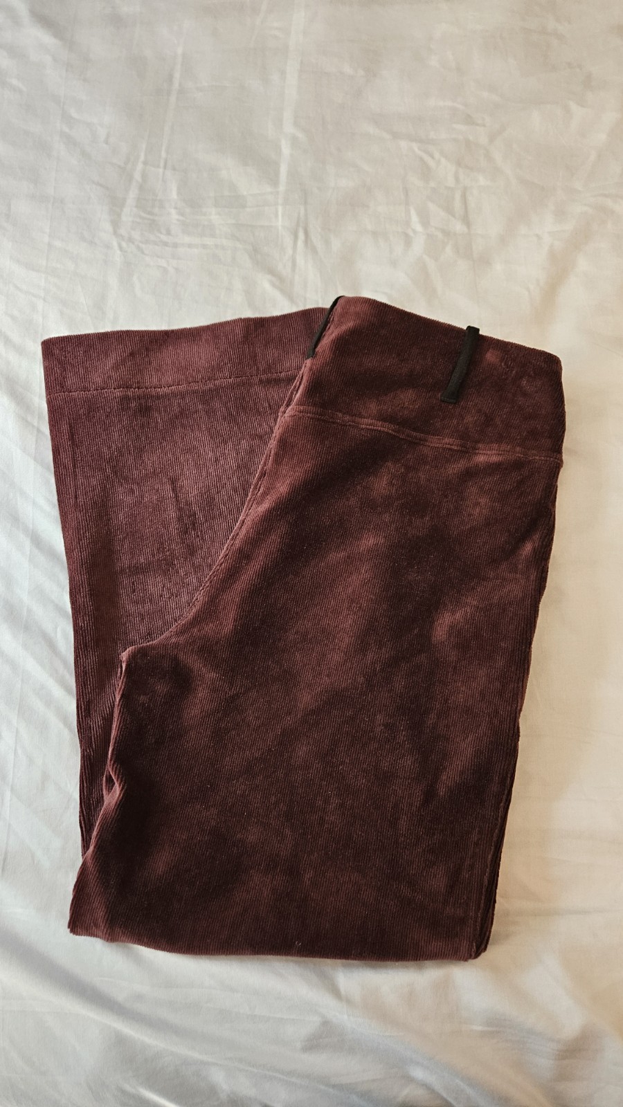 Lysse New York Womens XL Plush Corduroy Wide Leg Pants Burgundy Wine Stretch Lysse New York Womens XL Plush Corduroy Wide Leg Pants Burgundy Wine Stretch