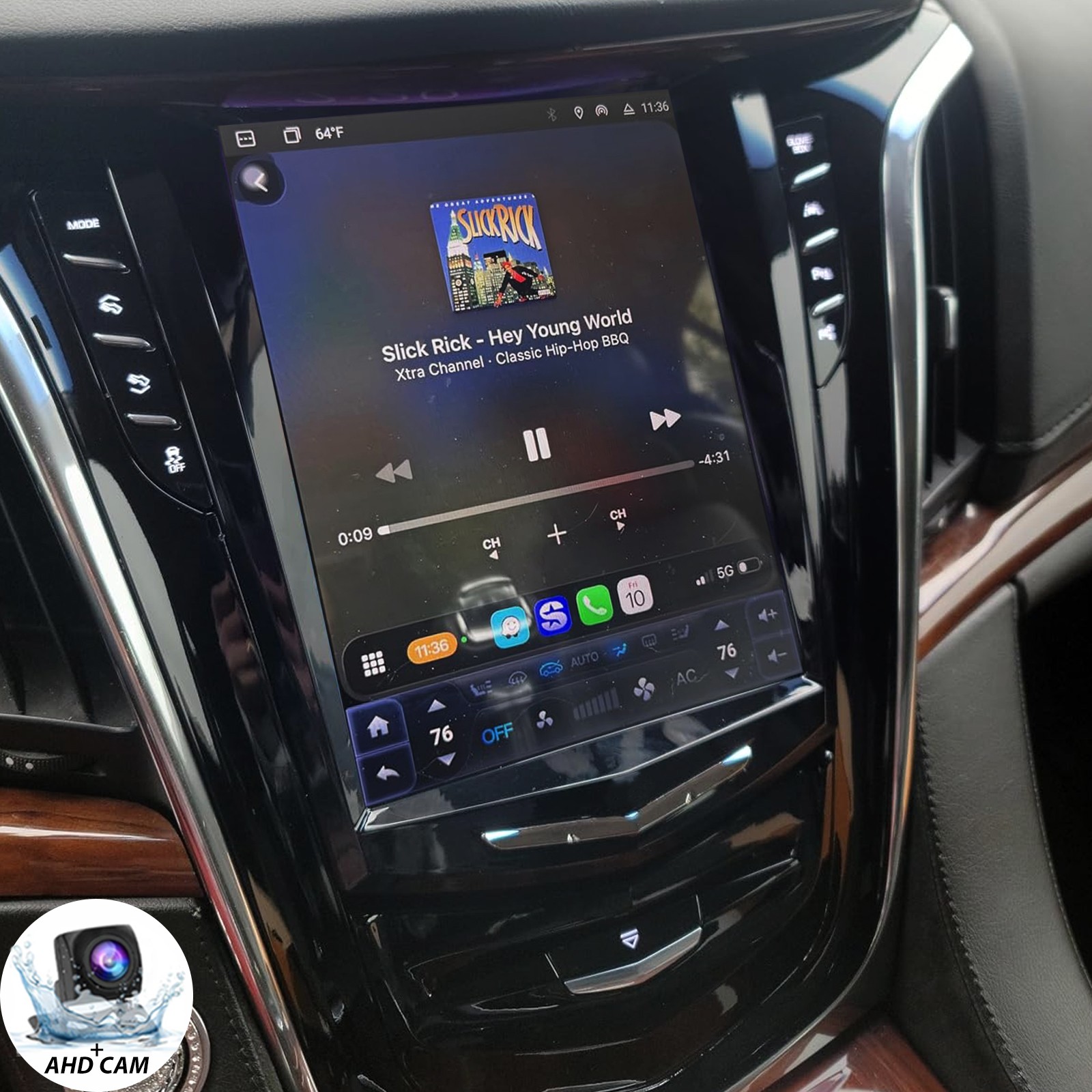 64G Android15 Tesla Screen GPS Radio For Cadillac ATS CTS SRX Escalade 2013-2018