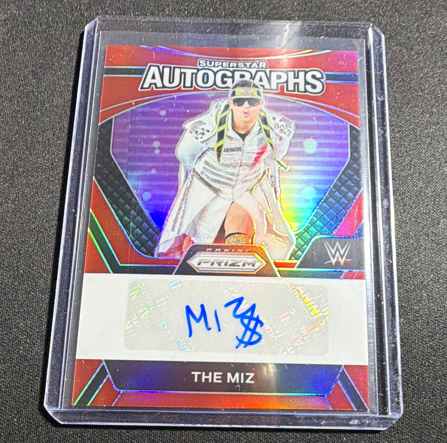 Panini 2024 Prizm WWE Superstar Autographs The Miz Red Prizm Auto SA-MIZ /99