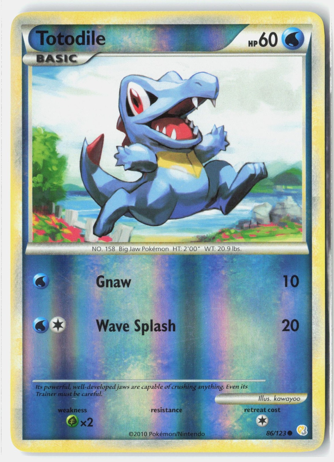 Totodile Reverse Holofoil MP EN 86/123 HeartGold SoulSilver Totodile Reverse Holofoil MP EN 86/123 HeartGold SoulSilver