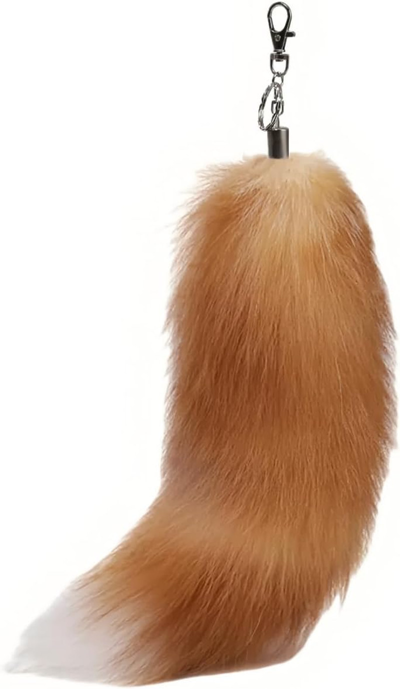 Therian Fox Tail Keychain Soft Fur Durable Fluffy Realistic Colors Cosplay Therian Fox Tail Keychain Soft Fur Durable Fluffy Realistic Colors Cosplay