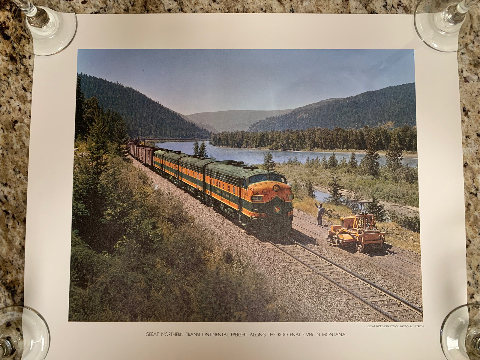 Kootenai River Montana 17”x14” Original Print By Great Northern Hedrick Exclnt