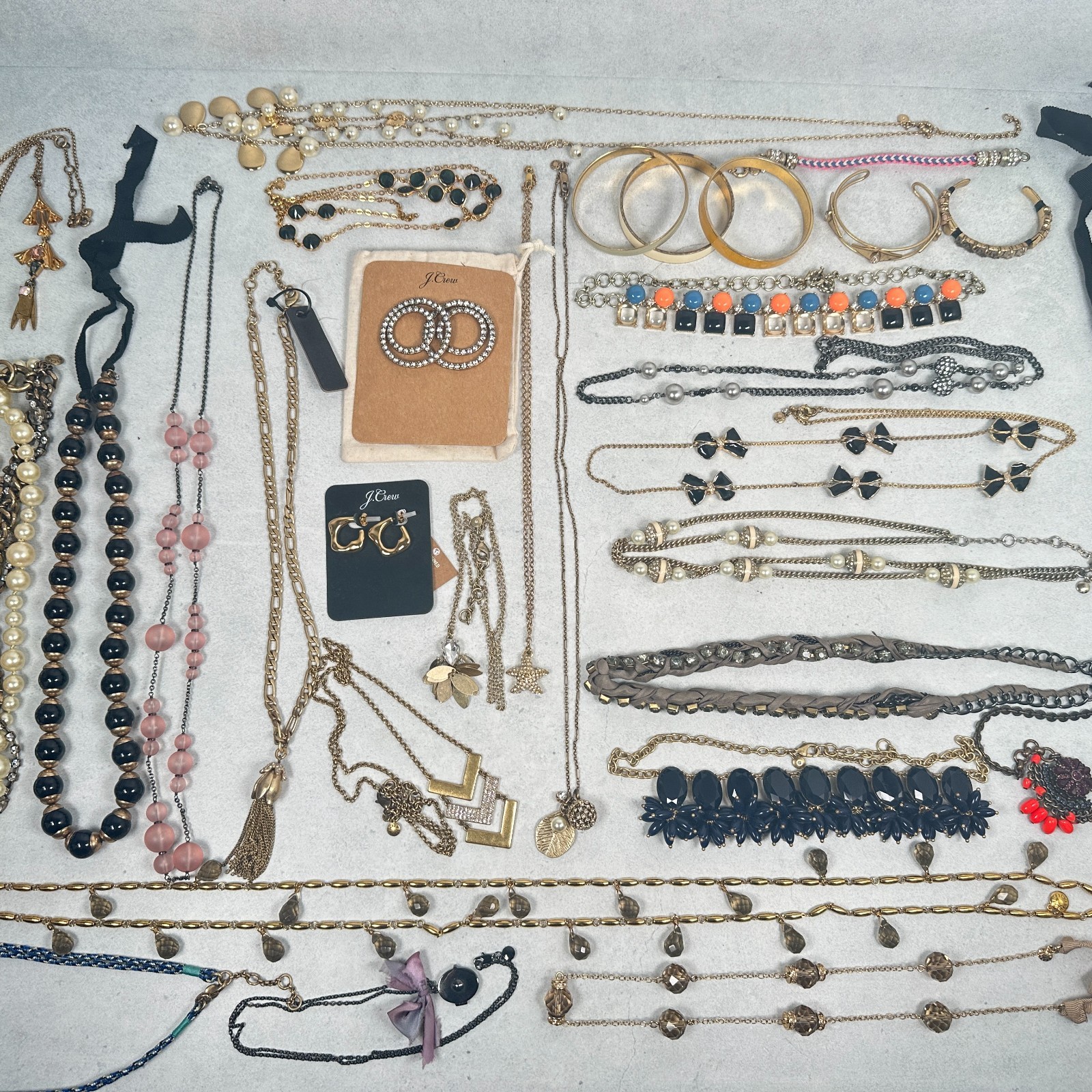 J. Crew Jewelry Lot of 36 All Wearable Necklaces Bracelets Earrings Some NWT