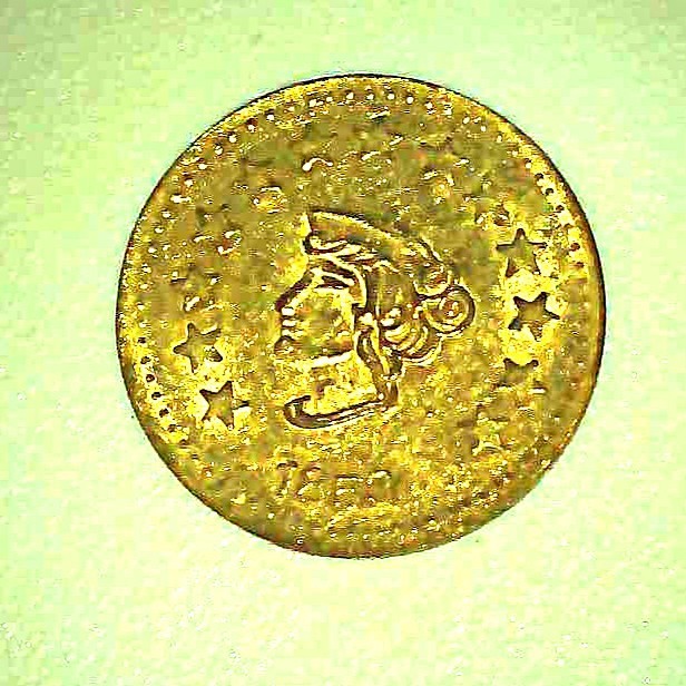 1853 California Gold Souvenir 1/2 Dollar Fractional Tokens Liberty Head