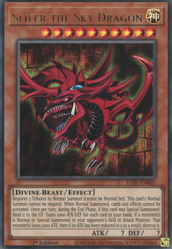 Yugioh Slifer the Sky Dragon 1st Edition Ultra Rare EGS1-EN001 NM