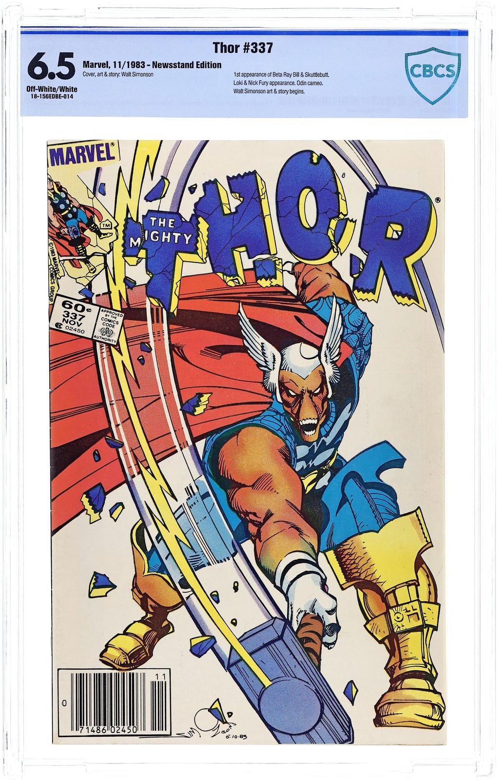 Thor #337N Newsstand Variant CBCS 6.5 1983 18-156EDBE-014 1st app. Beta Ray Bill