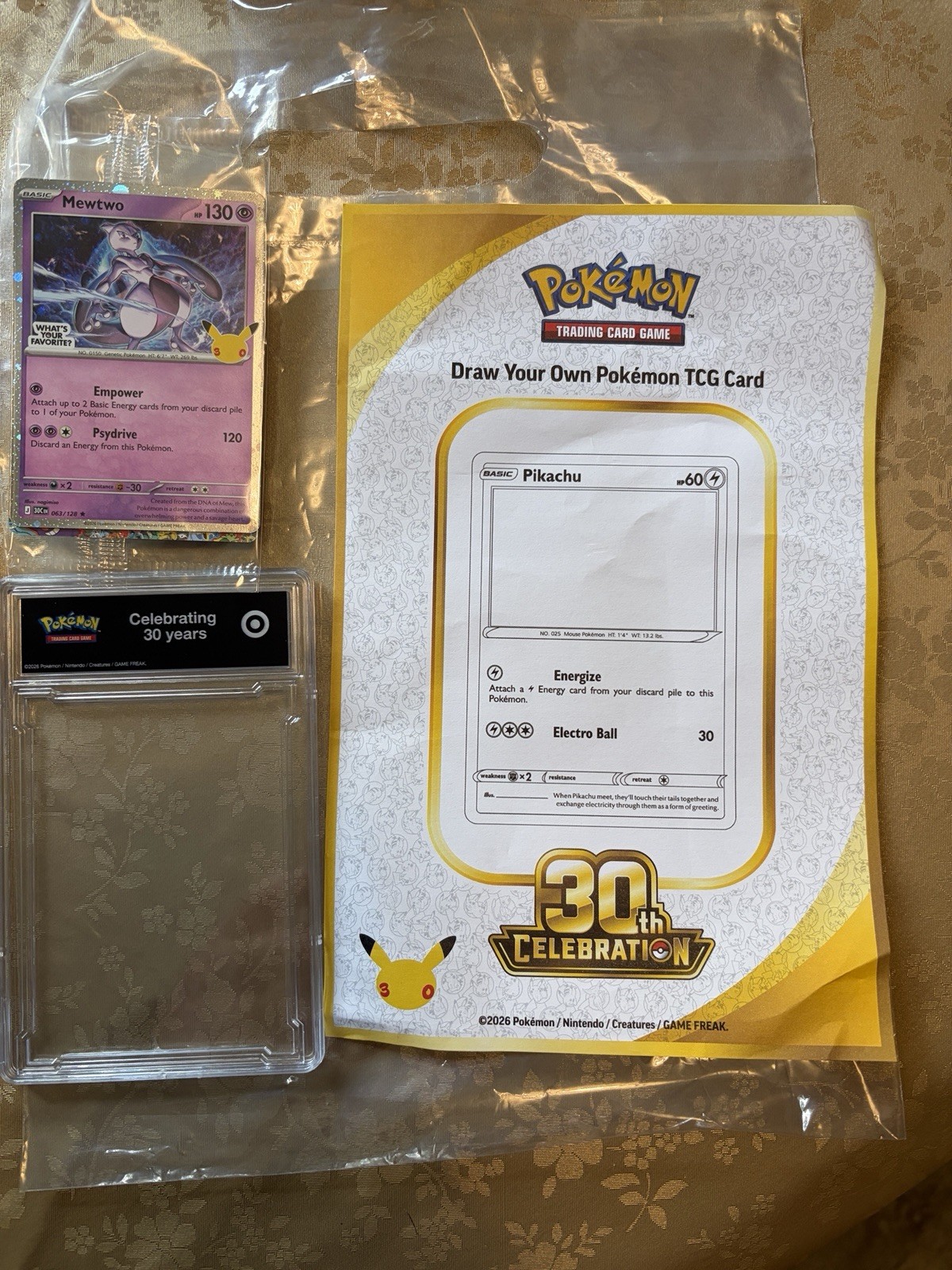 Target Mewtwo Pokemon Promo Family 30th Anni SEALED Draw Your Own Card/Case