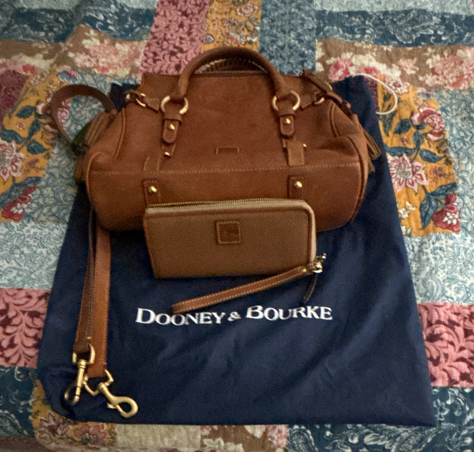 Dooney & Bourke Brown Satchel Top Handle Bag, matching Wallet Never been used