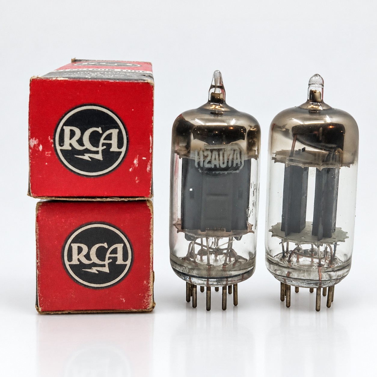 RCA 12AU7 ECC82 Long Plate Close Matched Pair Maxi-Matcher Tested