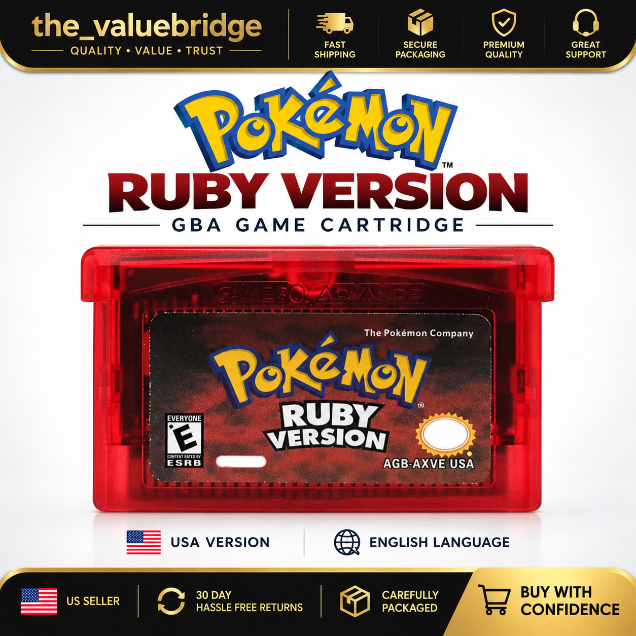 For Gameboy Advance GBA : Emerald, Sapphire, Ruby, LeafGreen, FireRed : Version