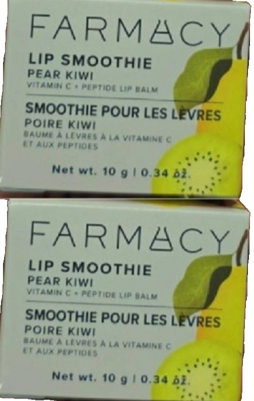 Lot 2x FARMACY Lip Smoothie Vitamin C + Peptide Lip Balms Pear Kiwi NIB Lot 2x FARMACY Lip Smoothie Vitamin C + Peptide Lip Balms Pear Kiwi NIB