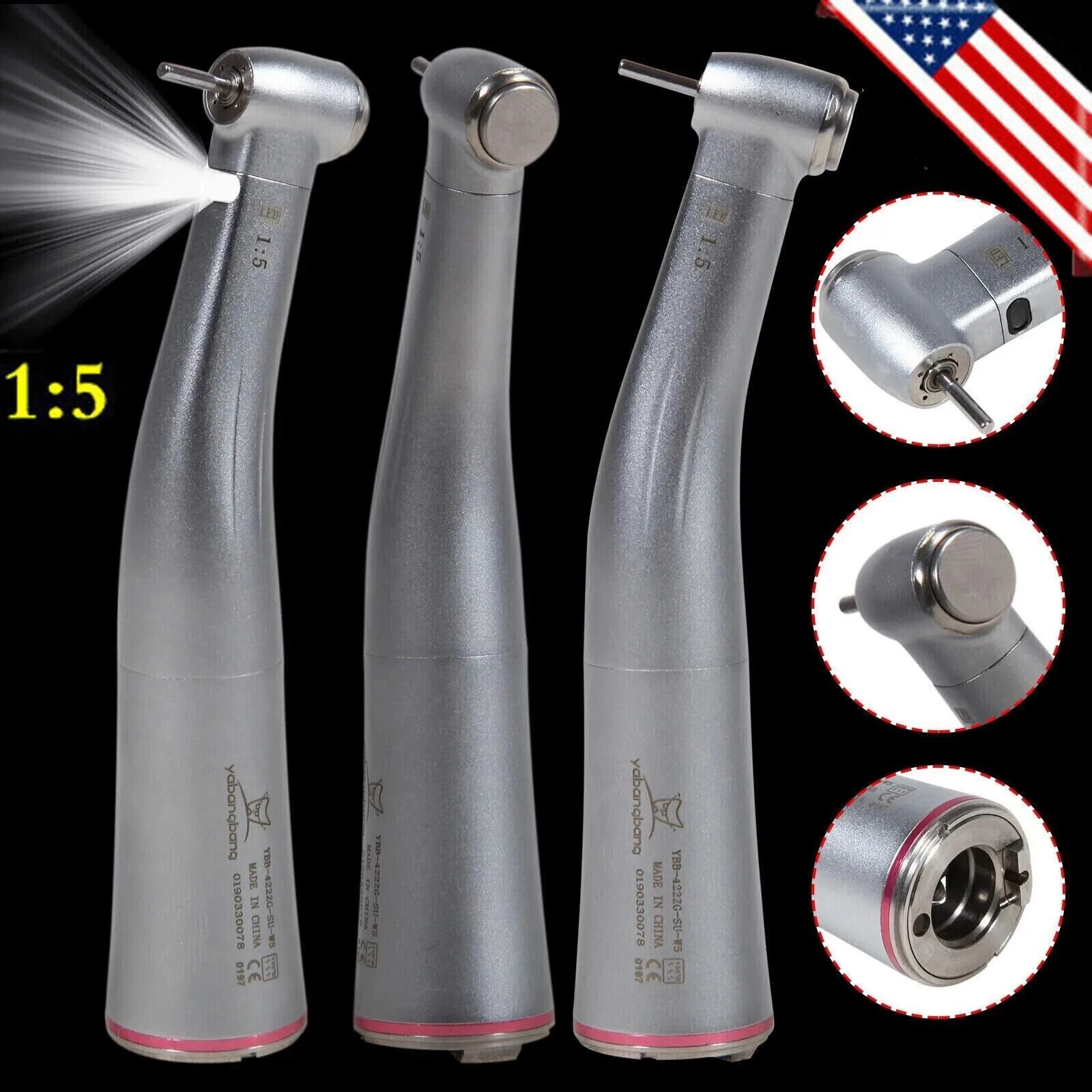 Yabangbang Dental Electric Handpiece 1:5 Contra Angle Fiber Optic High Speed NSK Yabangbang Dental Electric Handpiece 1:5 Contra Angle Fiber Optic High Speed NSK