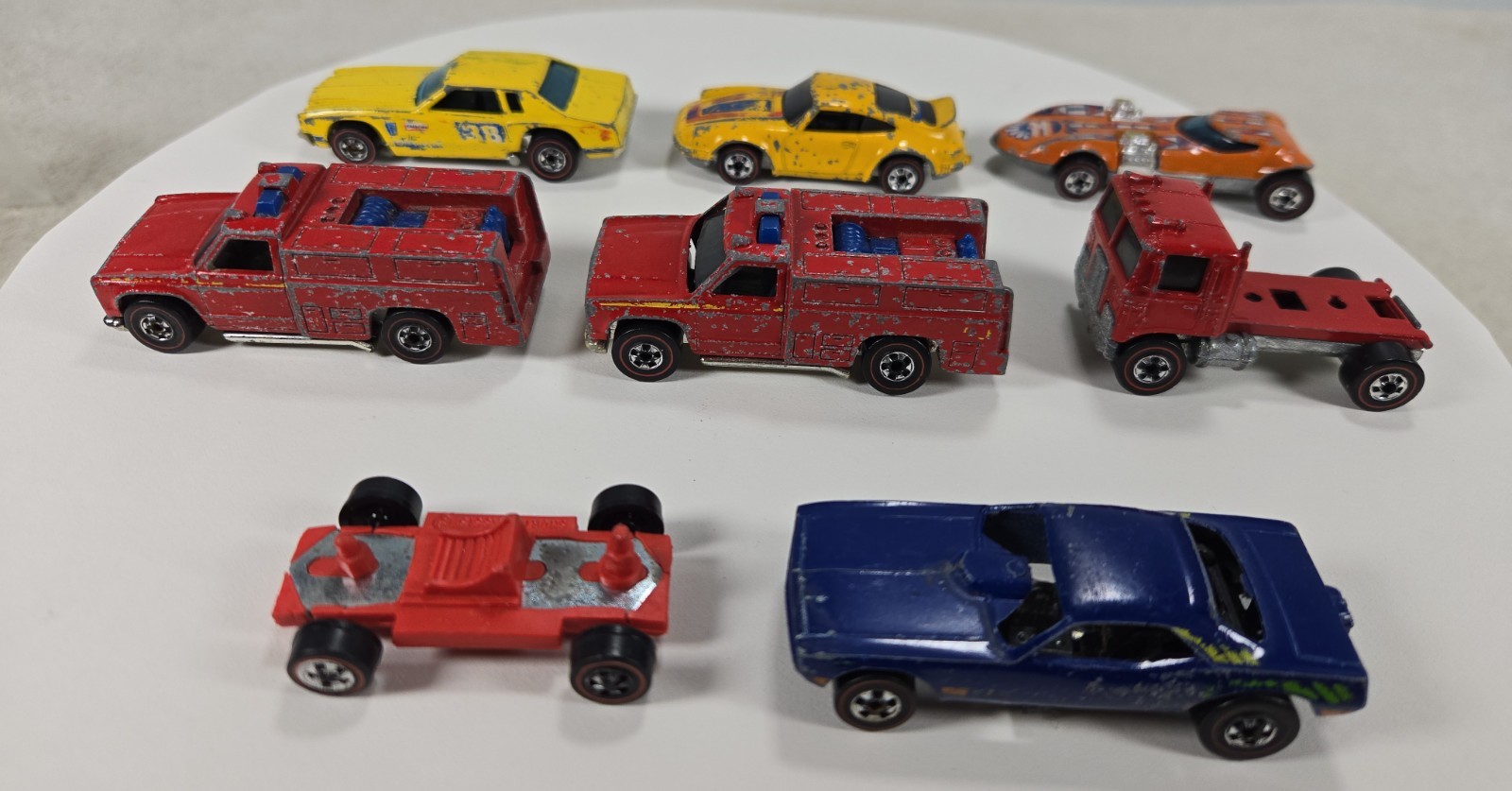 Vintage Hot Wheels Redline Lot of 8 - P-911, Twin Mill, Top Eliminator, Semi