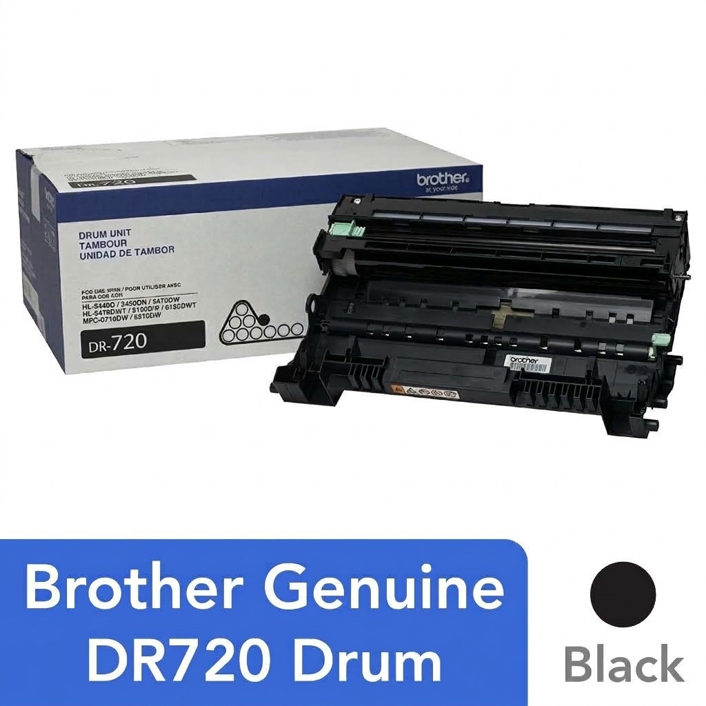Brother DR720 Genuine OEM Black Drum Unit, 30000 Page Yield - DCP-8150DN New