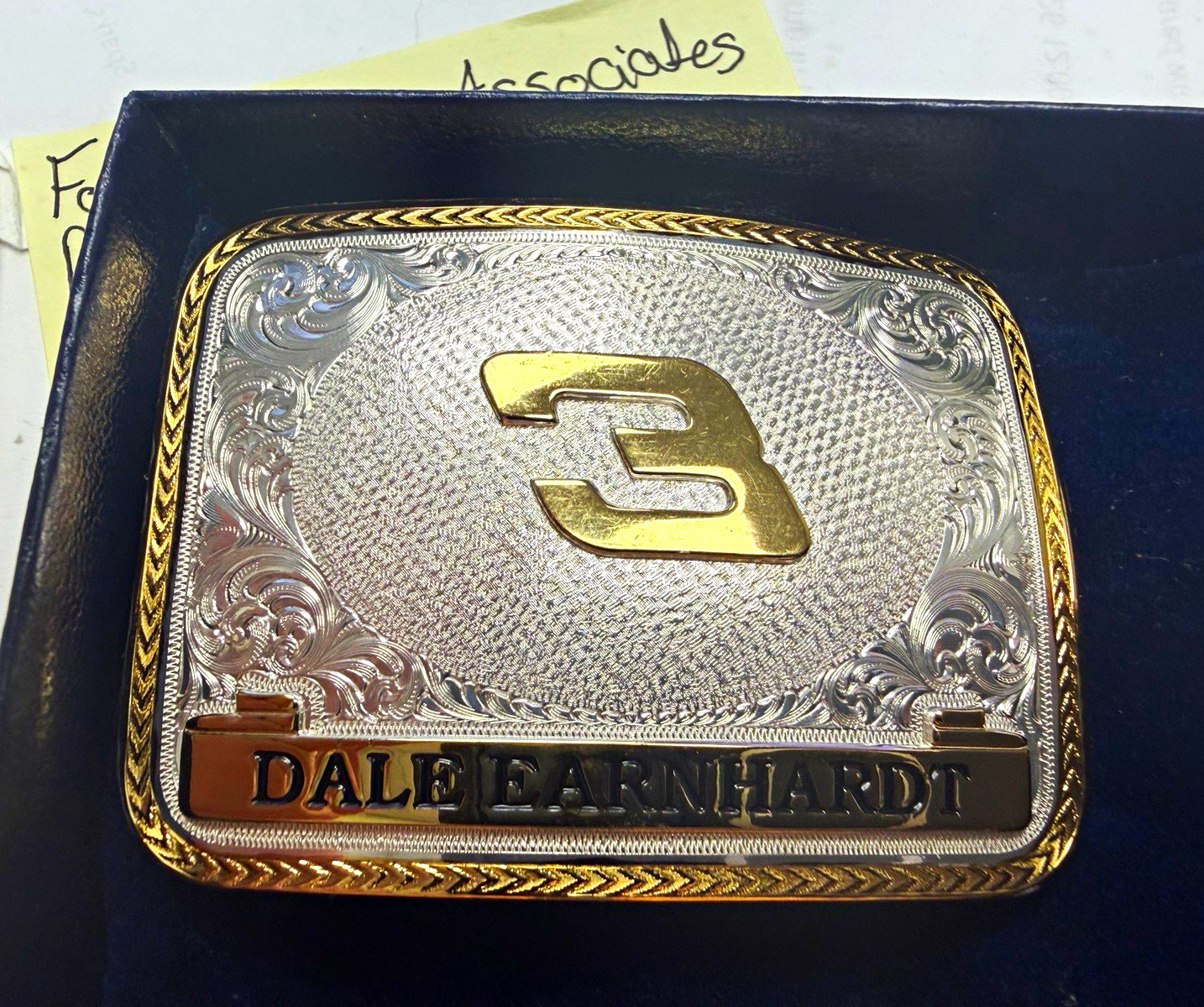 Montana Silversmiths Dale Earnhardt NASCAR Silver plated Belt Buckle