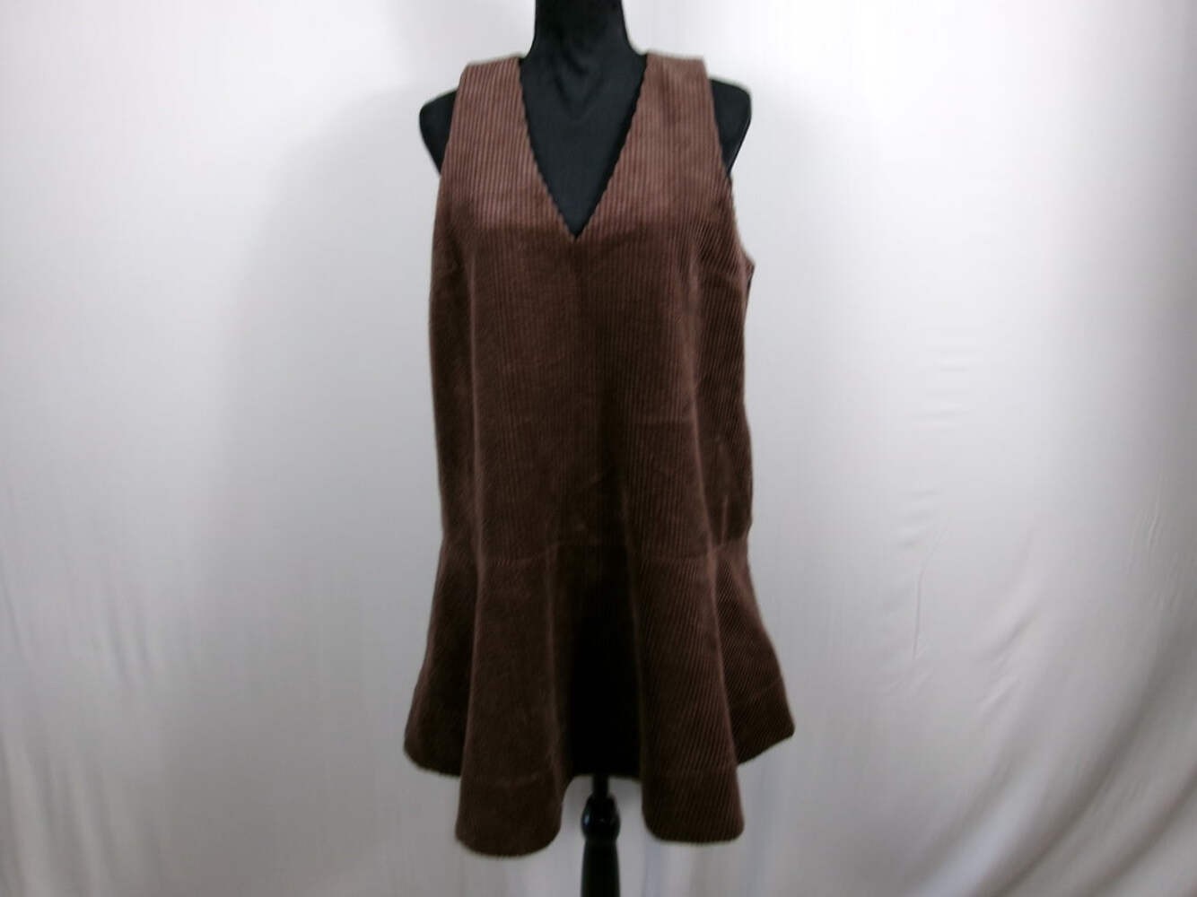 GANNI Brown Corduroy Mini Dress — Chicory Coffee