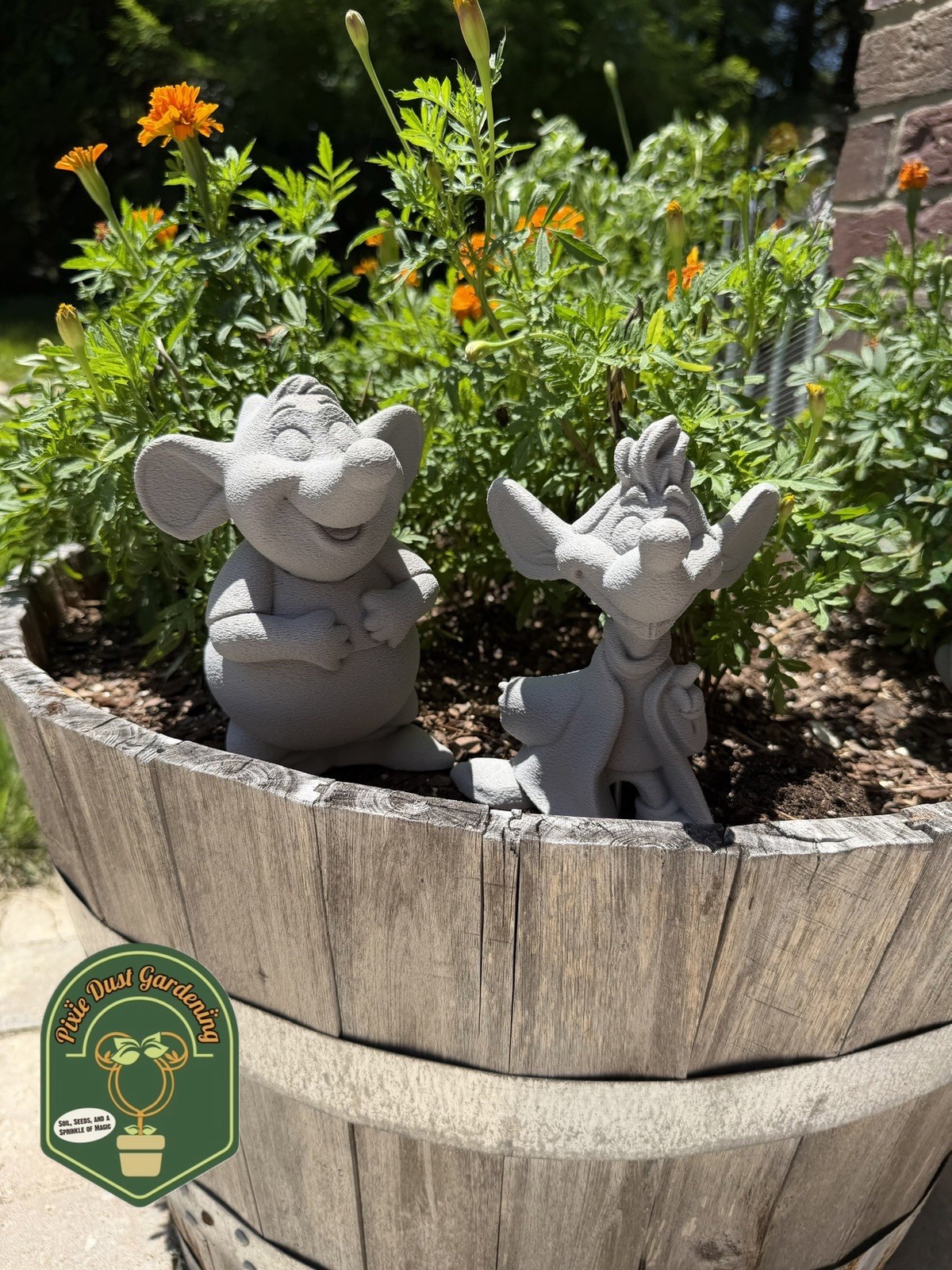 Cinderella fat Gus And Jaq Garden Statue Set - Mice Gift Sidekicks