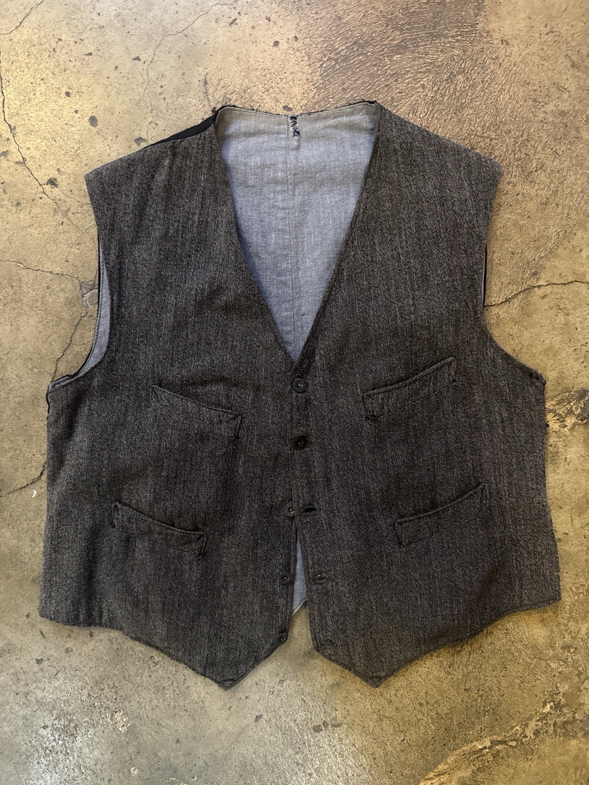 Vintage Antique 1940s French S&P Workwear Vest Men’s M