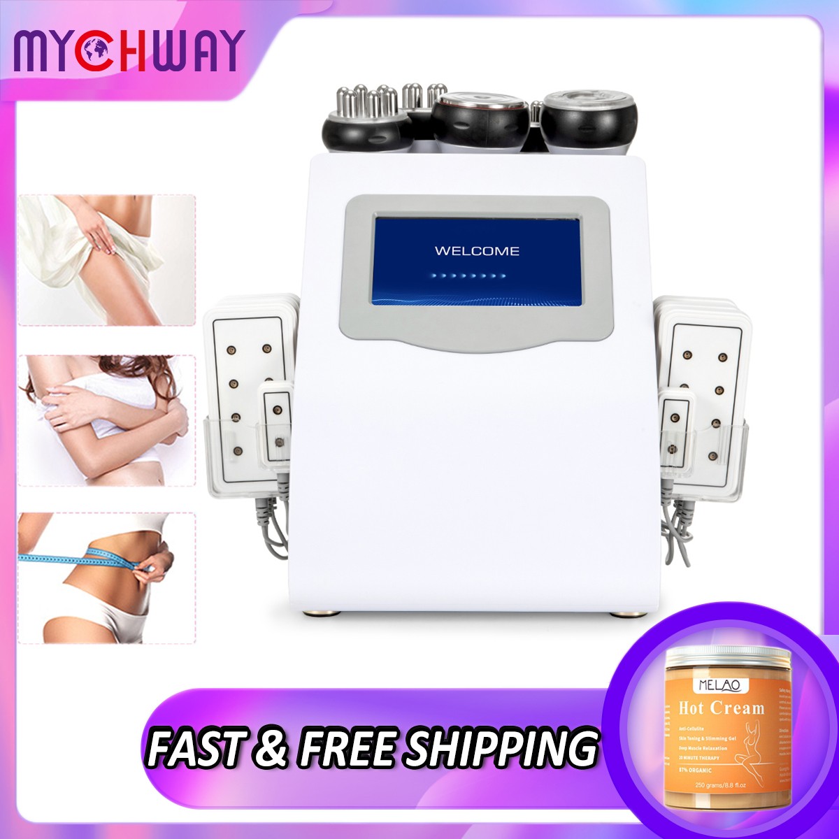 6-in-1 Beauty Machine for Body Massage Facial Skin&Body Care Salon Spa W Cream