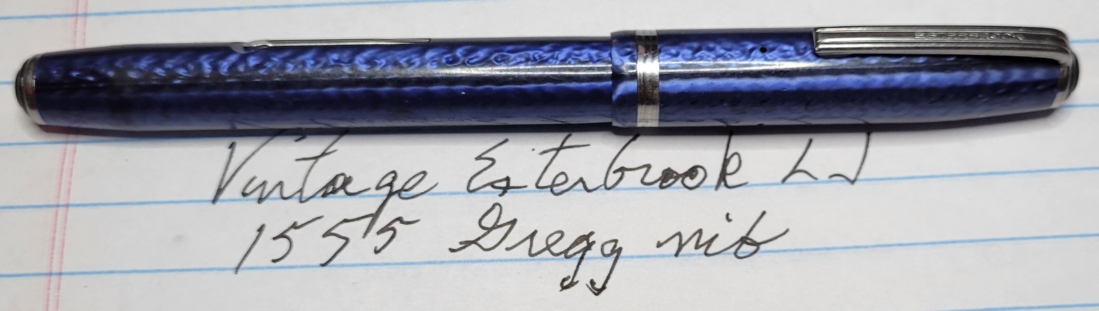 Vintage Esterbrook LJ Blue Fountain Pen 1555 Gregg Nib 1950s