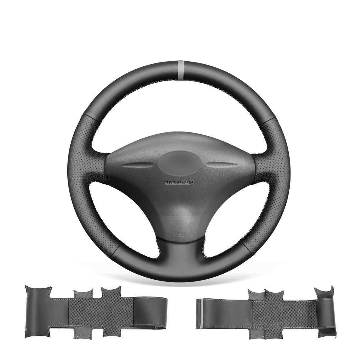 Hand-sewn PU Leather Steering Wheel Wrap for Toyota ECHO 2000-2005 for Scion xA