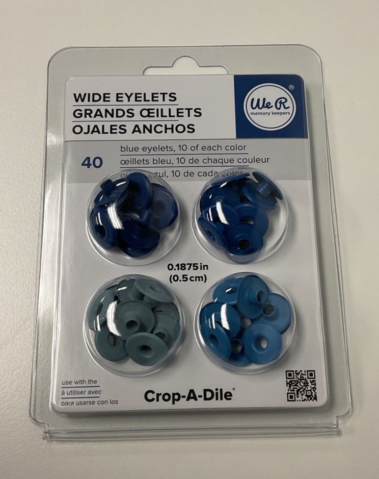 American Crafts Wide Eyelets, Blue - 6 Pack