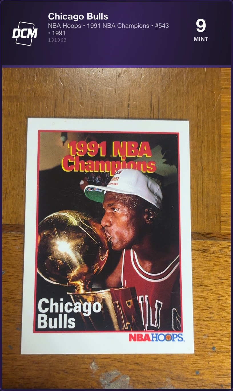 NBA Hoops 1991 NBA Champions Chicago Bulls #543 DCM 9