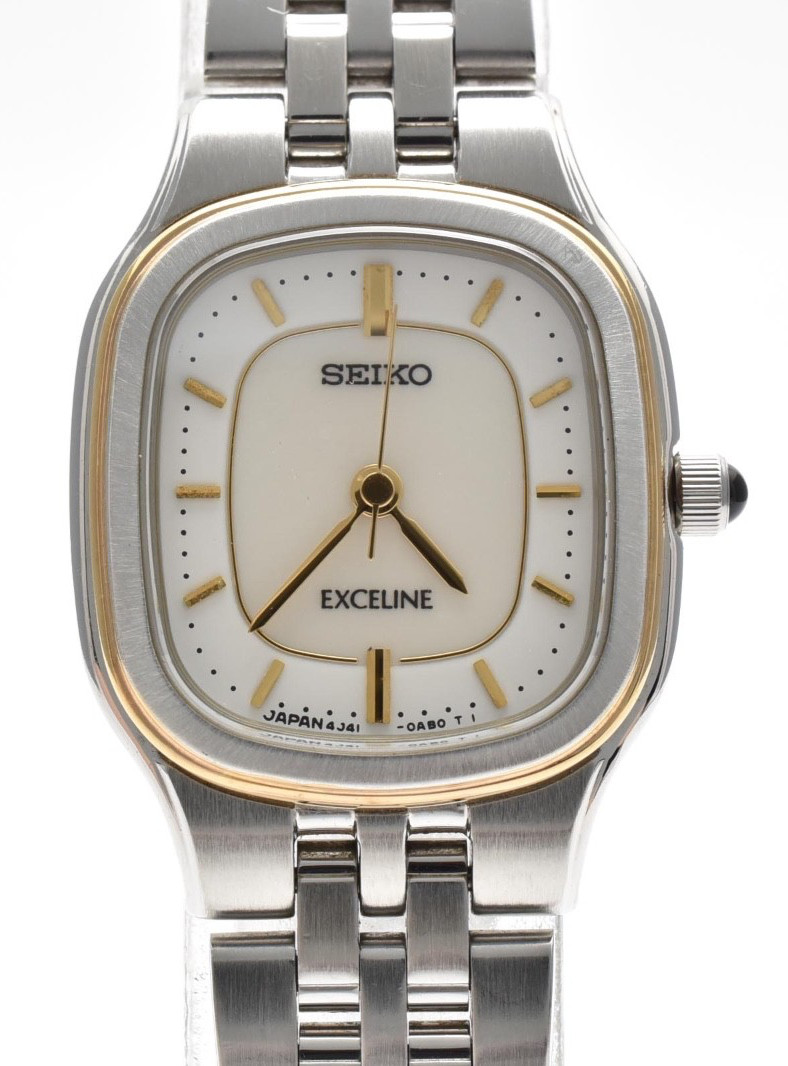VINTAGE [ Near MINT ] SEIKO Exceline 4J41-0AA0 Tank Quartz Women\'s Watch Japan
