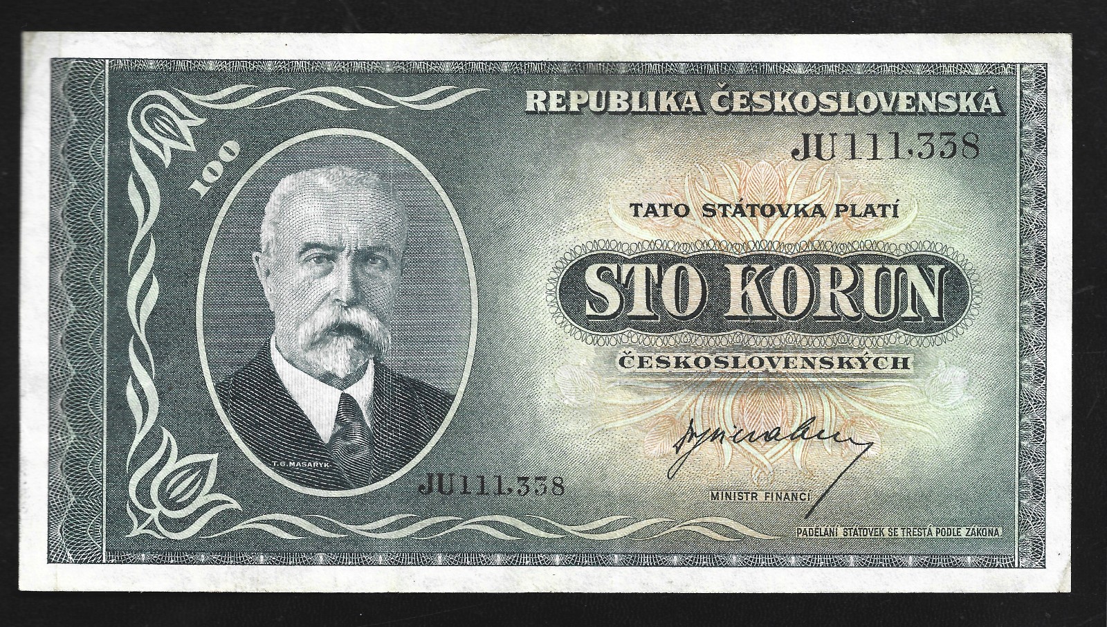 World Paper Money - Czechoslovakia 100 Korun ND 1945 P63 @ Crisp XF+ World Paper Money - Czechoslovakia 100 Korun ND 1945 P63 @ Crisp XF+