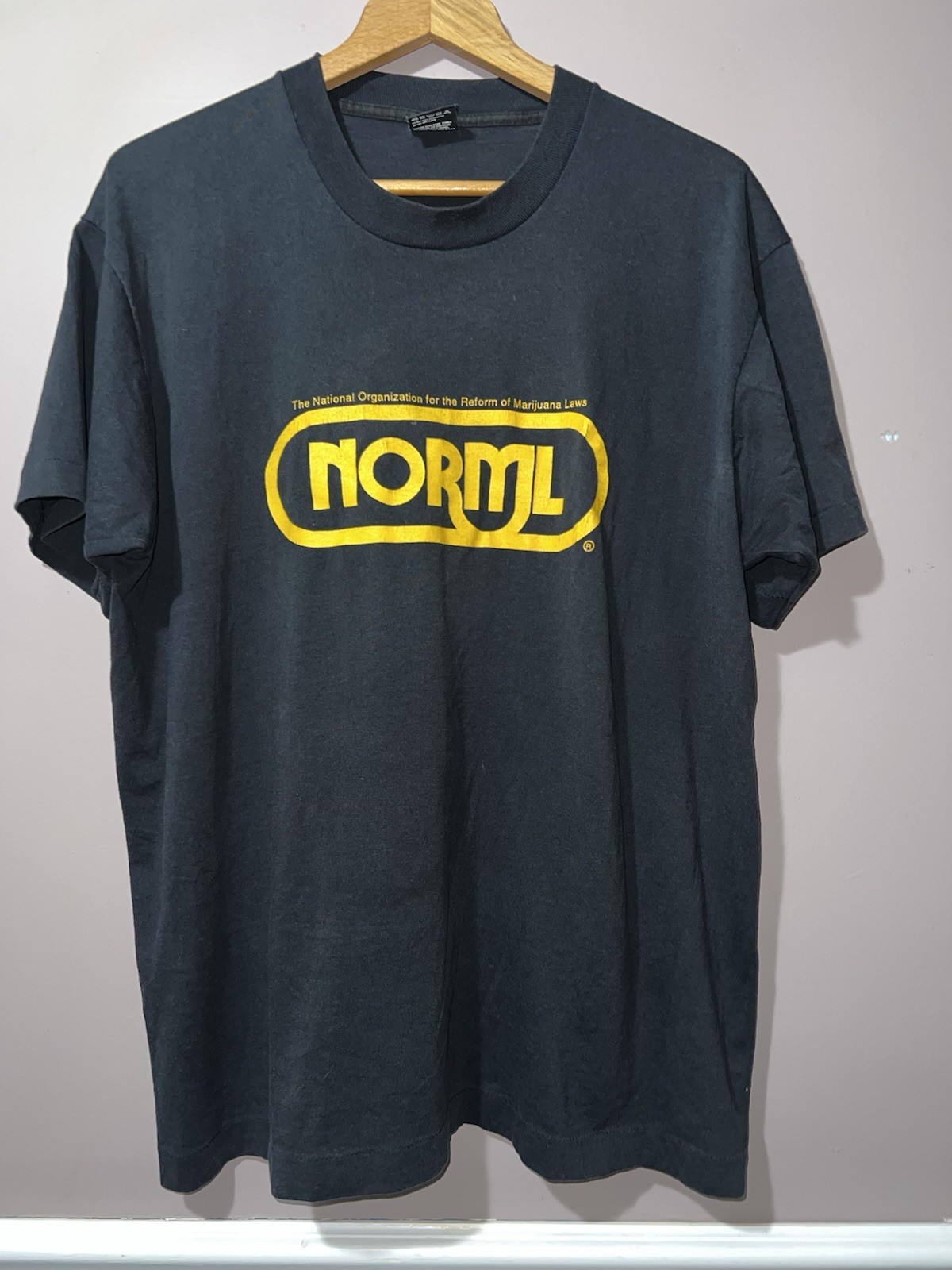 VINTAGE 1990\'s NORML MARIJUANA ACTIVIST double sided SHIRT screen stars XL