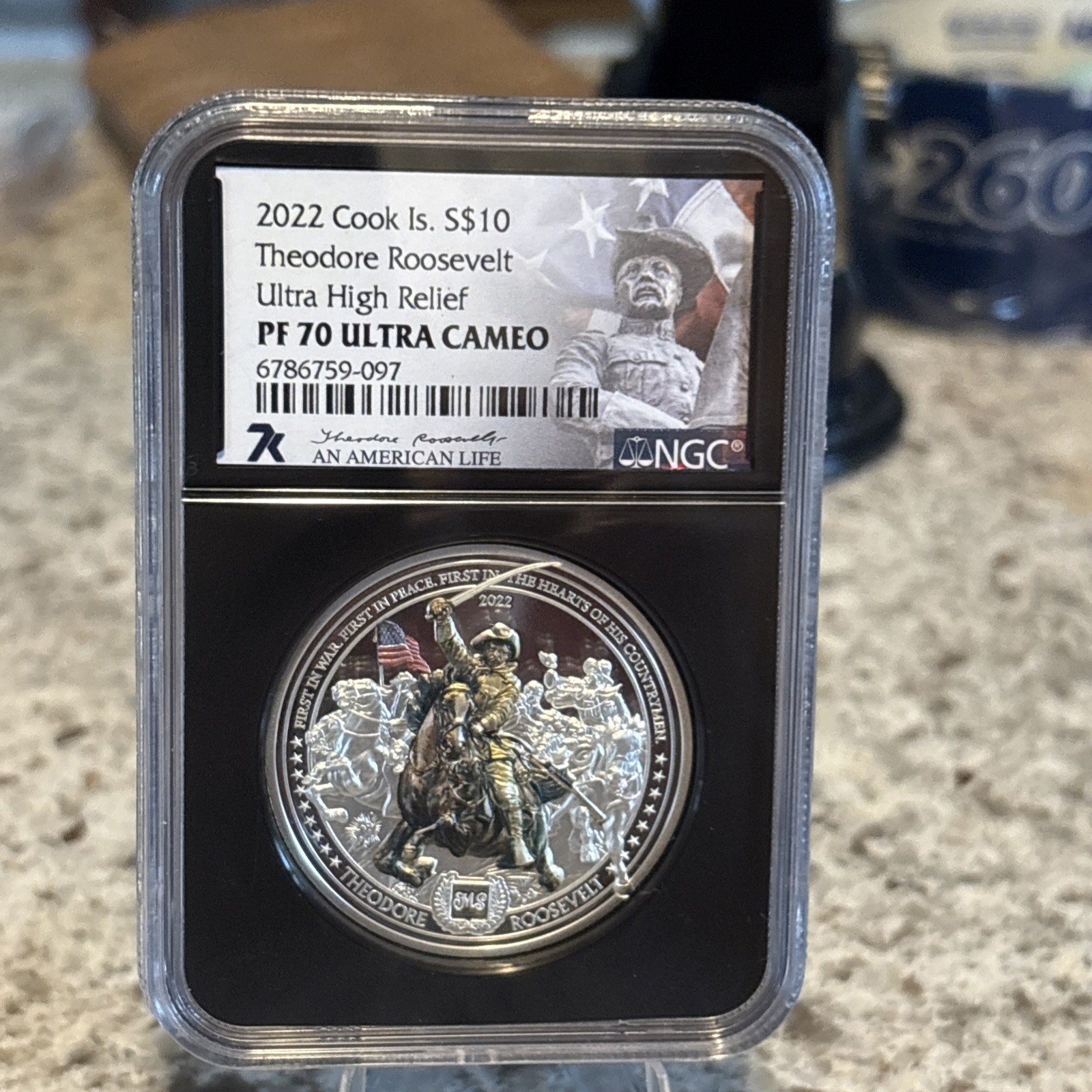 2022 Cook Islands $10 Theodore Roosevelt Ultra High Relief 2 oz silver PF 70 2022 Cook Islands $10 Theodore Roosevelt Ultra High Relief 2 oz silver PF 70