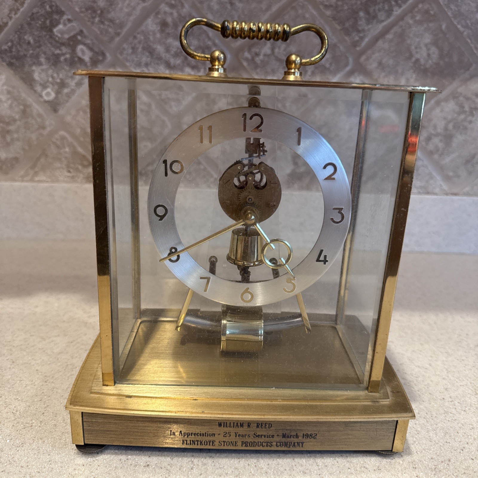 VINTAGE KUNDO KIENINGER OBERGFELL GERMAN ELECTRONIC SKELETON CLOCK. UNTESTED