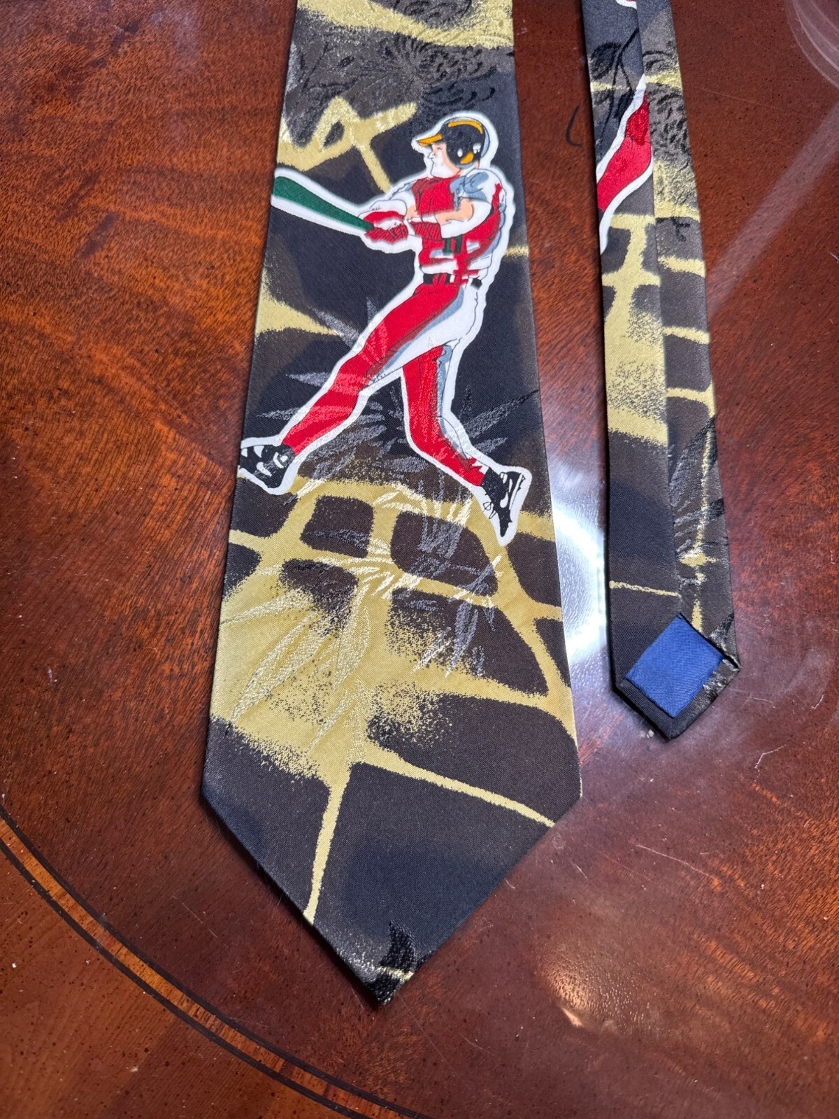 Vintage Studio 850 Baseball Player Silk Tie                                41-28