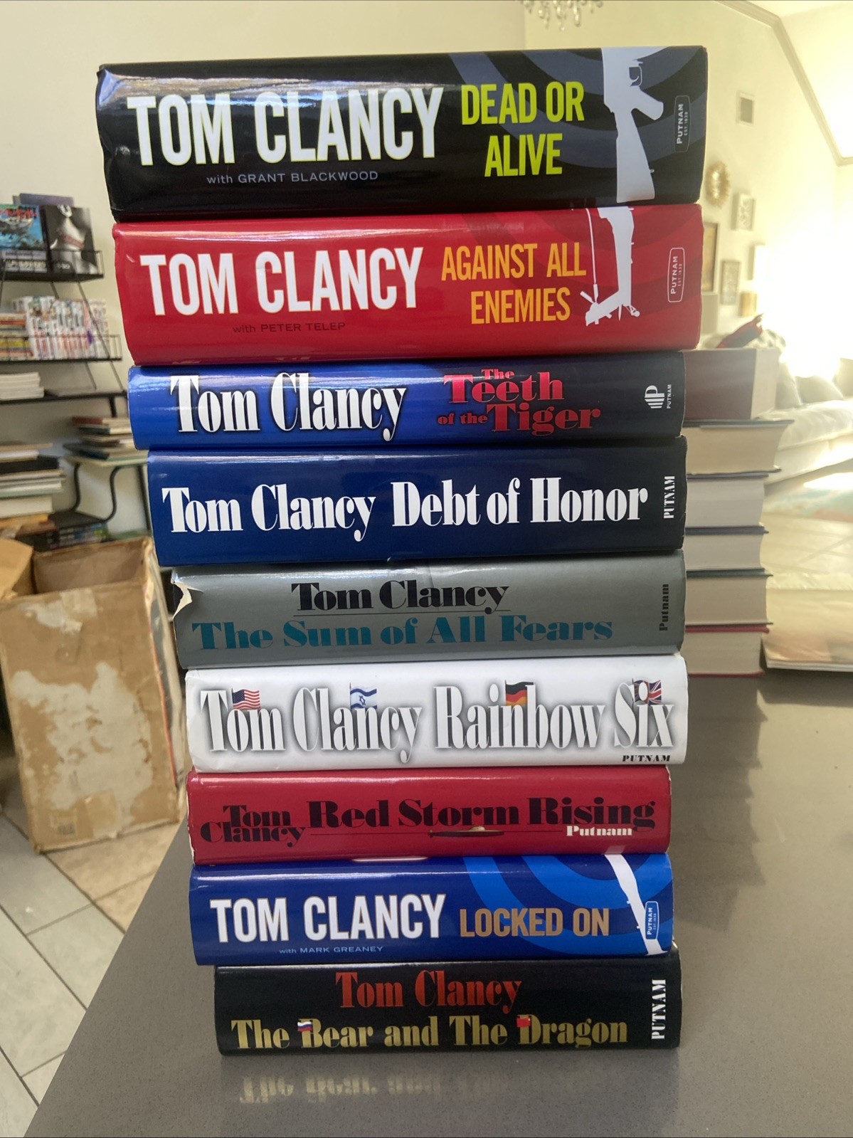 Lot of 9 Tom Clancy Hardcover Books Dust Jackets Some 1st Editions 1986-2000’s