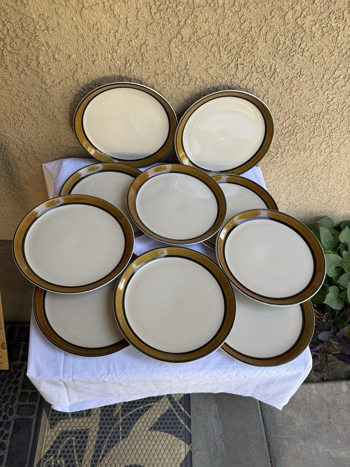 Mikasa Caribbean Freeport Dinner  Plate Vintage Stoneware Japan 10.5 “(10 pieces