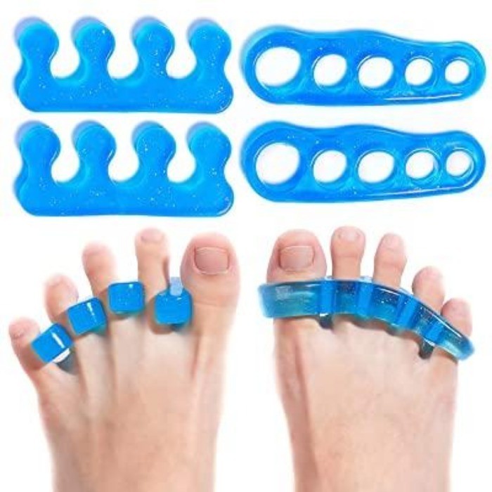Premium Blue Gel Toe Separators, Straighteners & Spacers - 2 Pairs Premium Blue Gel Toe Separators, Straighteners & Spacers - 2 Pairs