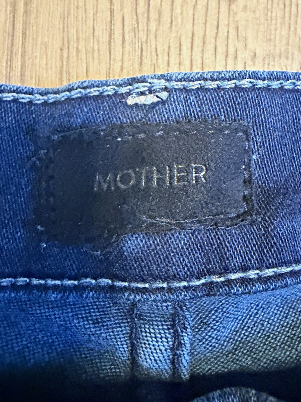 MOTHER Women’s Dark Wash Blue Skinny Slim Fit Denim Jeans Frayed Hem crop