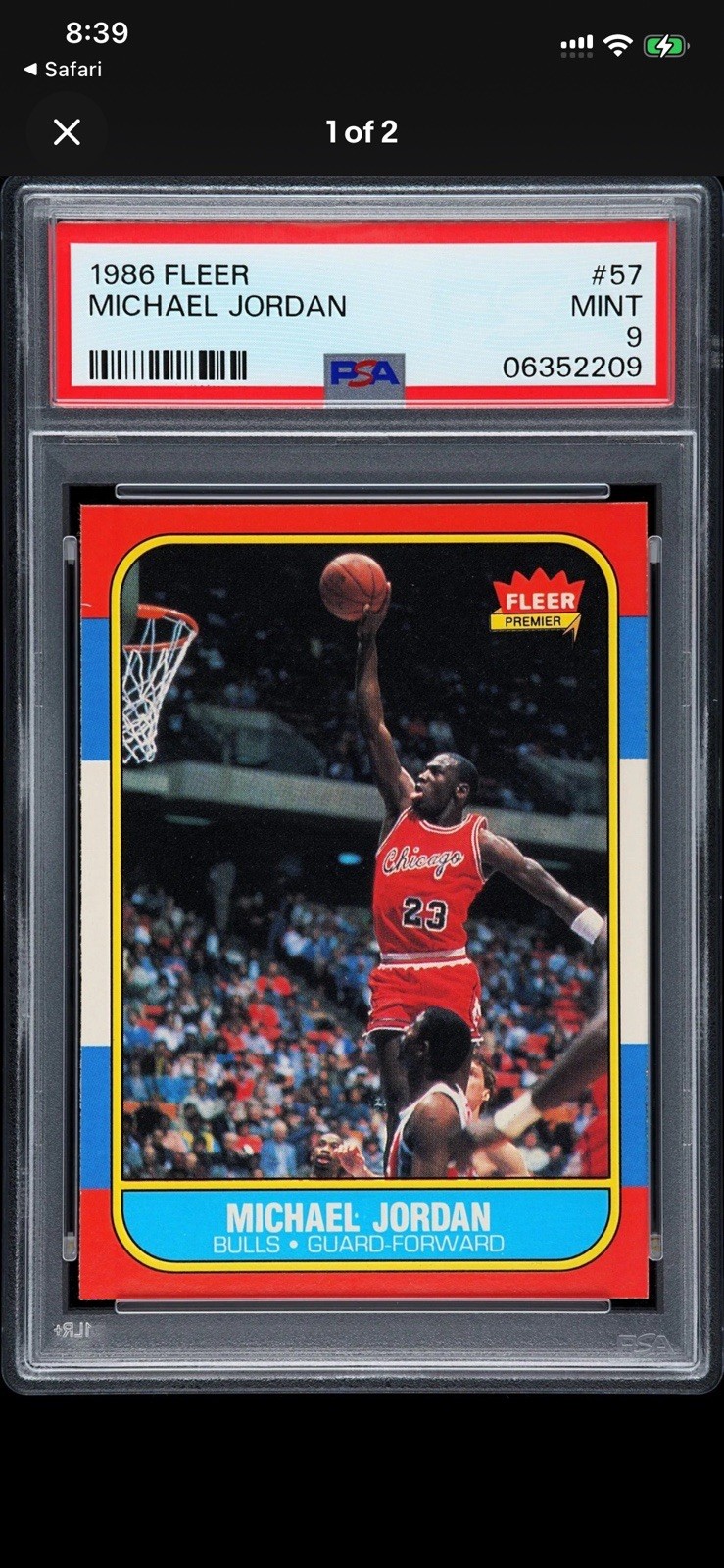 Fleer 1986 Michael Jordan Chicago Bulls #57 PSA 9 Graded RC insert CHASE HIT⬇️ Fleer 1986 Michael Jordan Chicago Bulls #57 PSA 9 Graded RC insert CHASE HIT⬇️