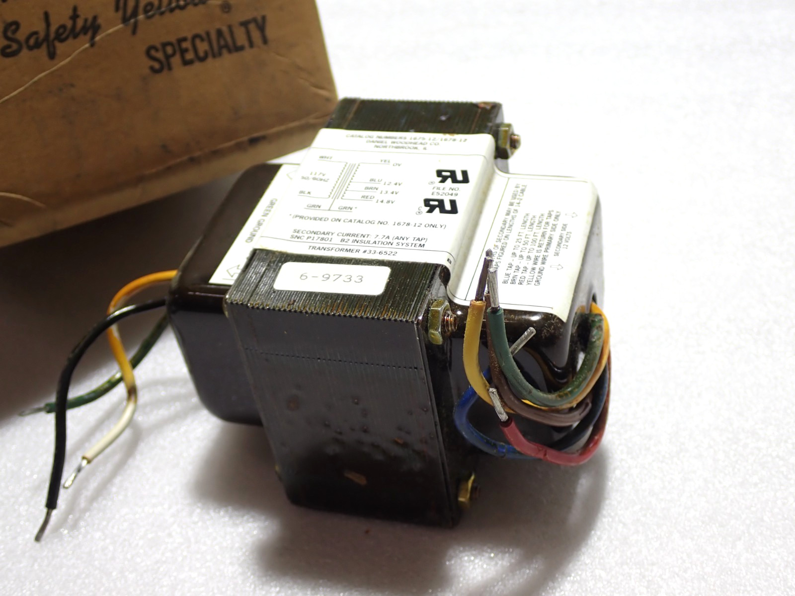 1678-12 DANIEL WOODHEAD LOW VOLTAGE Transformer NEW