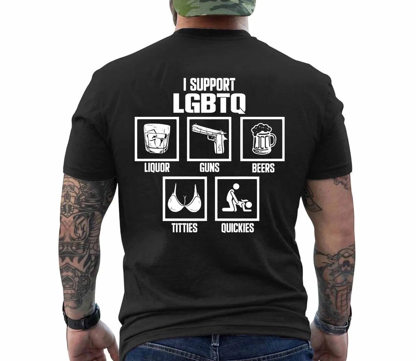 (On BACK) I Support LGBTQ Shirt, Pride Month T-Shirt