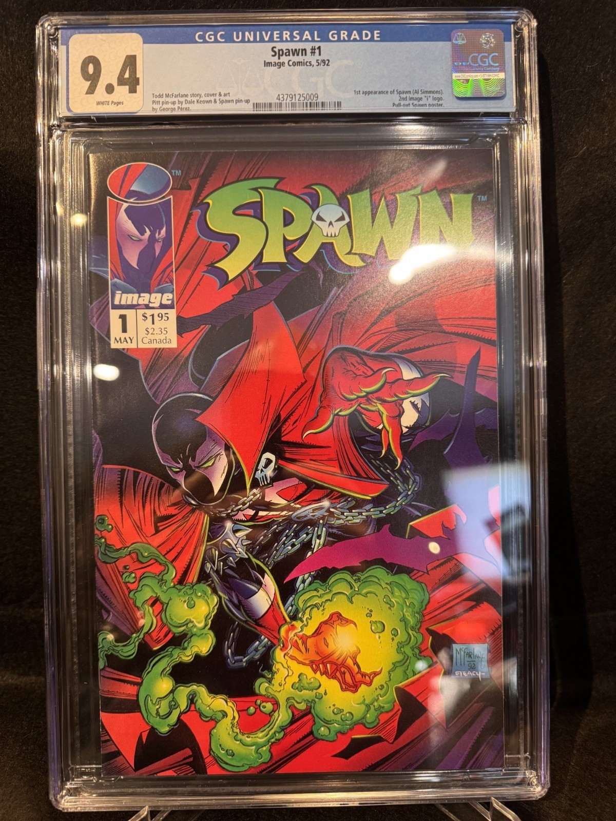 Spawn #1 CGC 9.4 White Pages 1992 Image 1st Appearance Todd McFarlane
