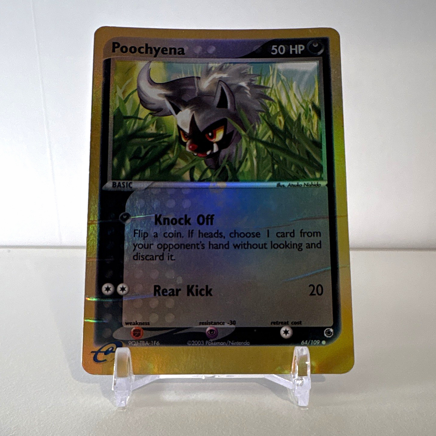 Pokemon TCG Poochyena 64/109 EX Ruby & Sapphire Reverse Holo 2003 ENG Pokemon TCG Poochyena 64/109 EX Ruby & Sapphire Reverse Holo 2003 ENG