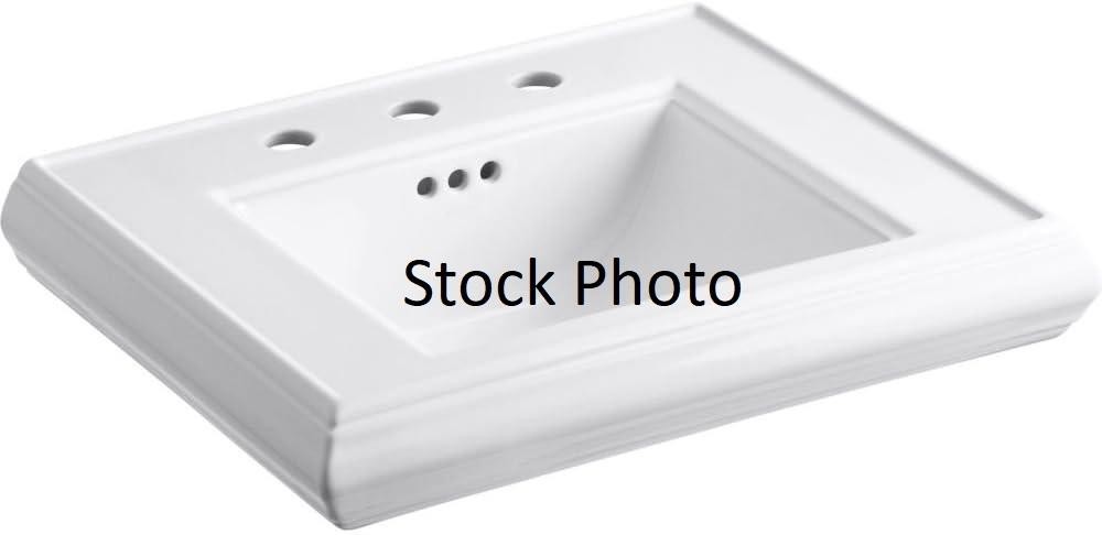 KOHLER K-2239-8-0 Memoirs Pedestal Bathroom Sink Basin with 8\