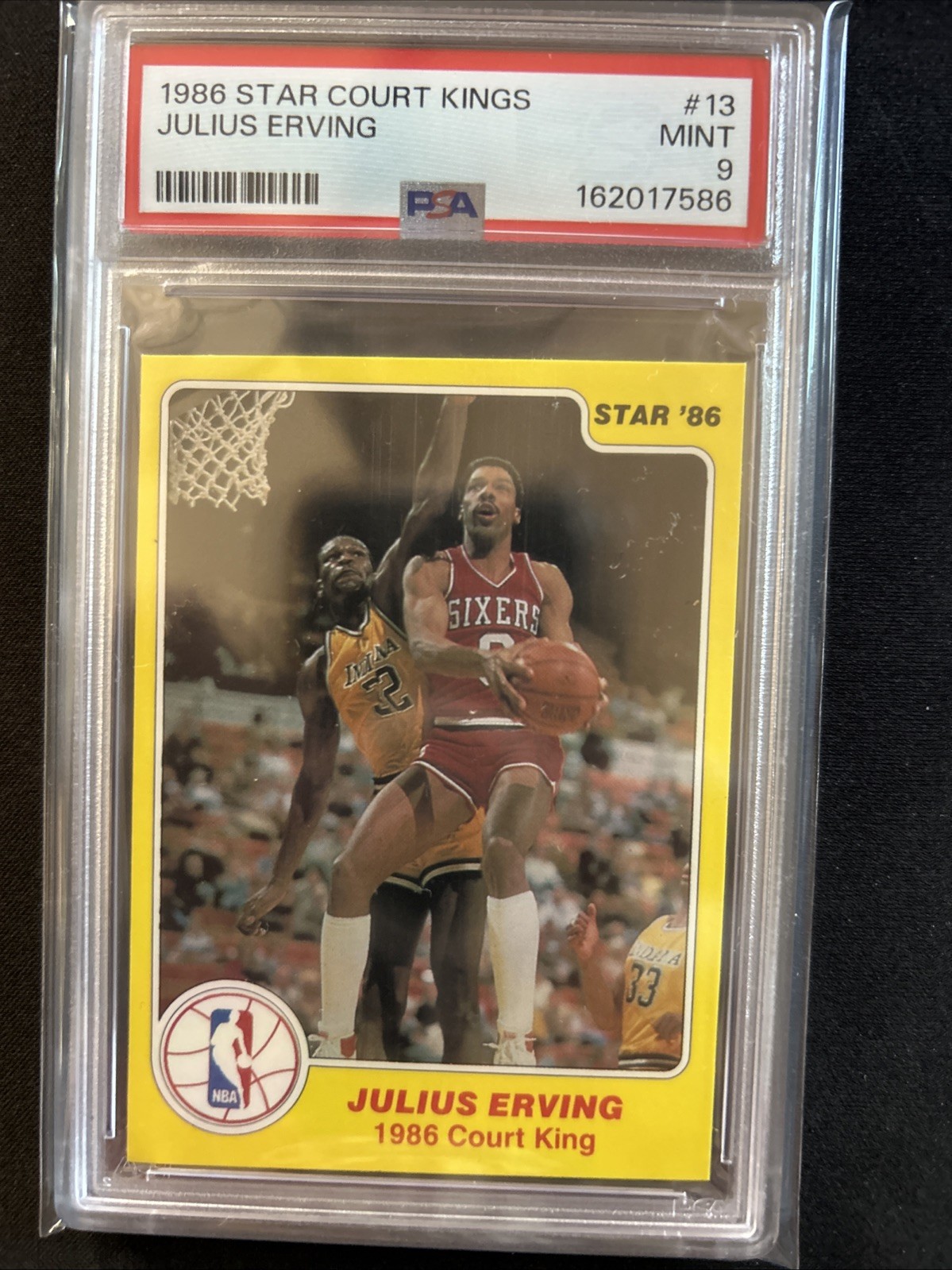 1986 Star Court Kings - Julius Erving #13 PSA 9 Mint. Low Population