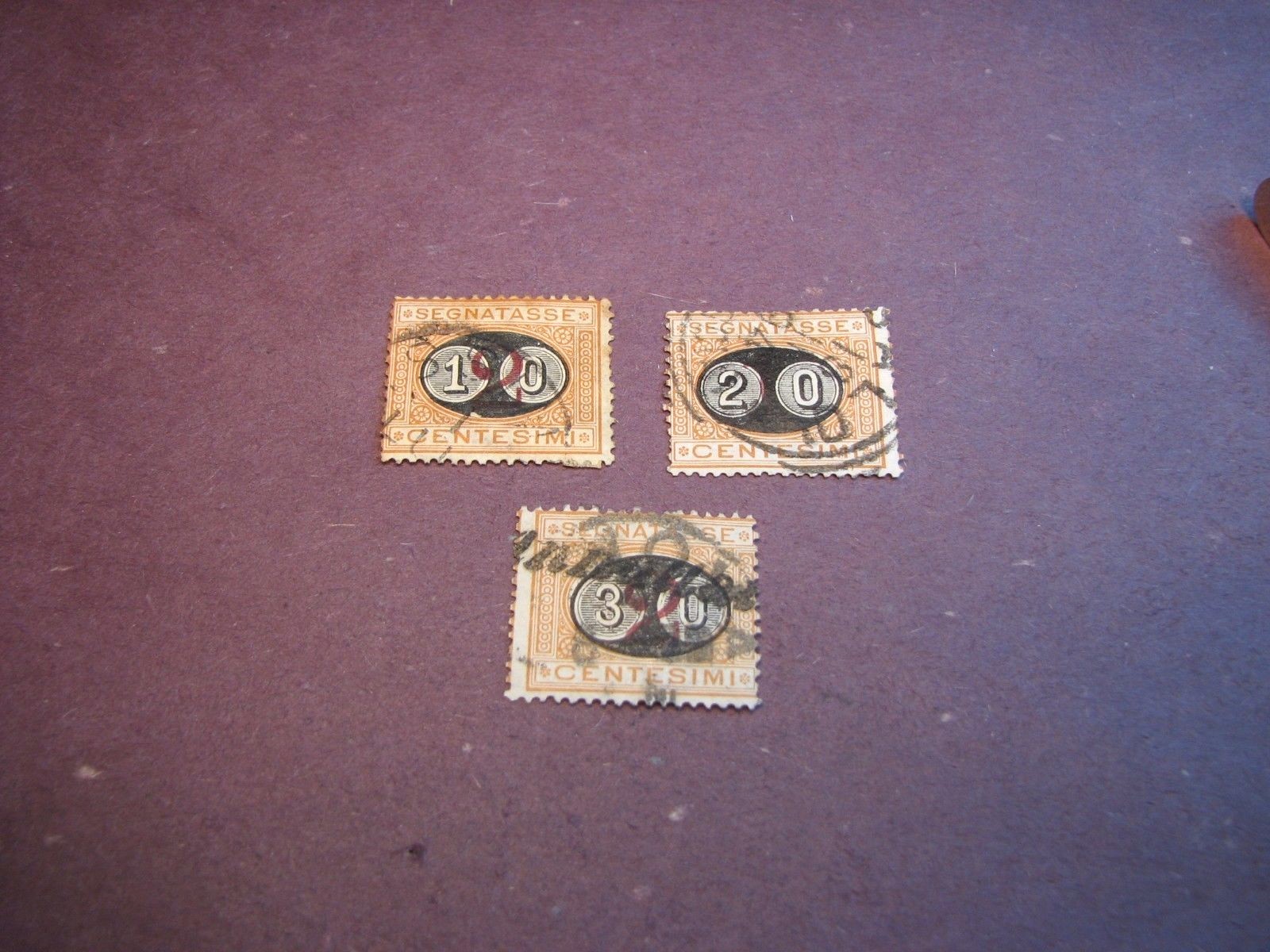 Italy Stamp Scott# J25-J27 Postage Due 1890-91 C275 Italy Stamp Scott# J25-J27 Postage Due 1890-91 C275