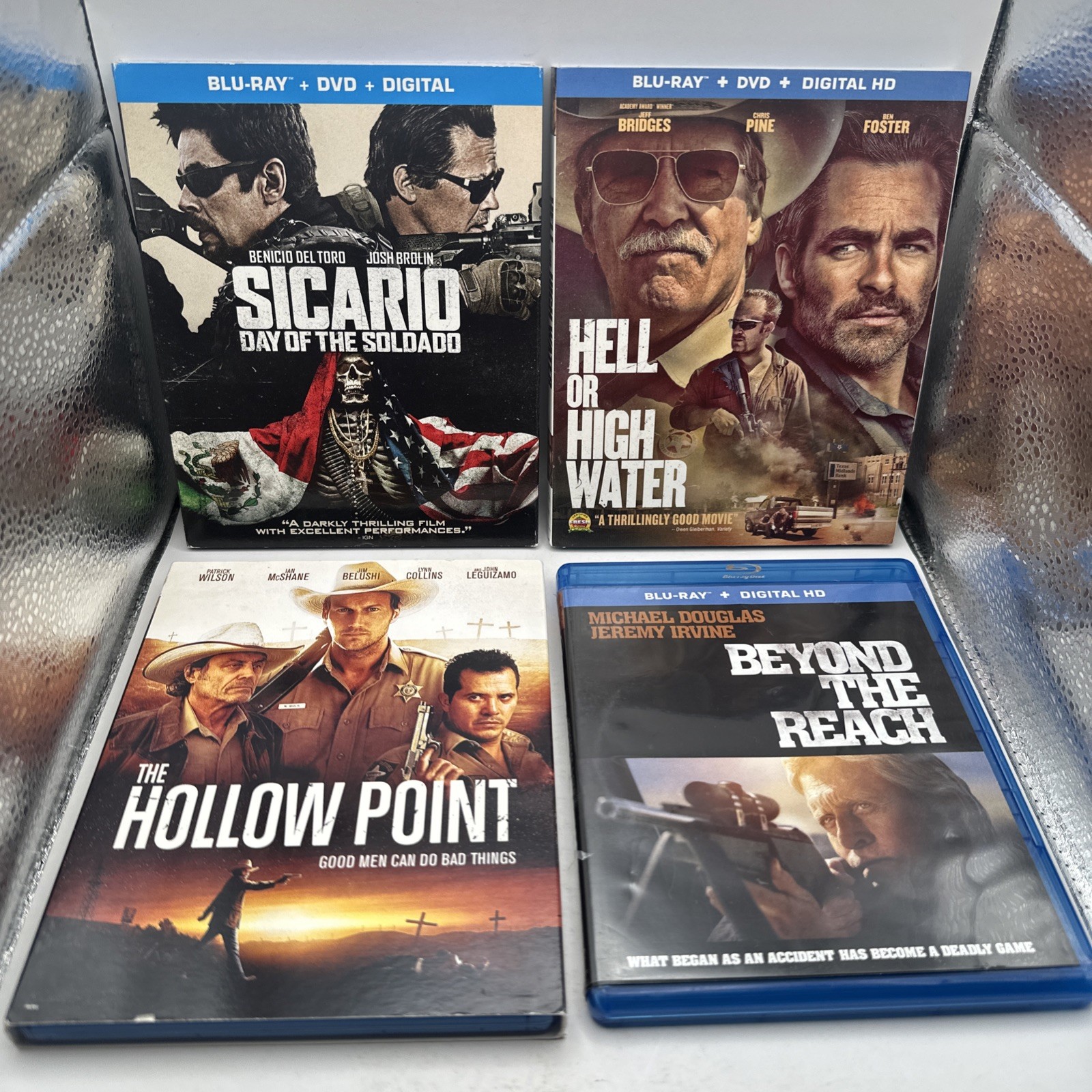 Sicario Day of the Soldado Hell Or High Water Beyond Reach Blu-ray LOT Bundle Sicario Day of the Soldado Hell Or High Water Beyond Reach Blu-ray LOT Bundle