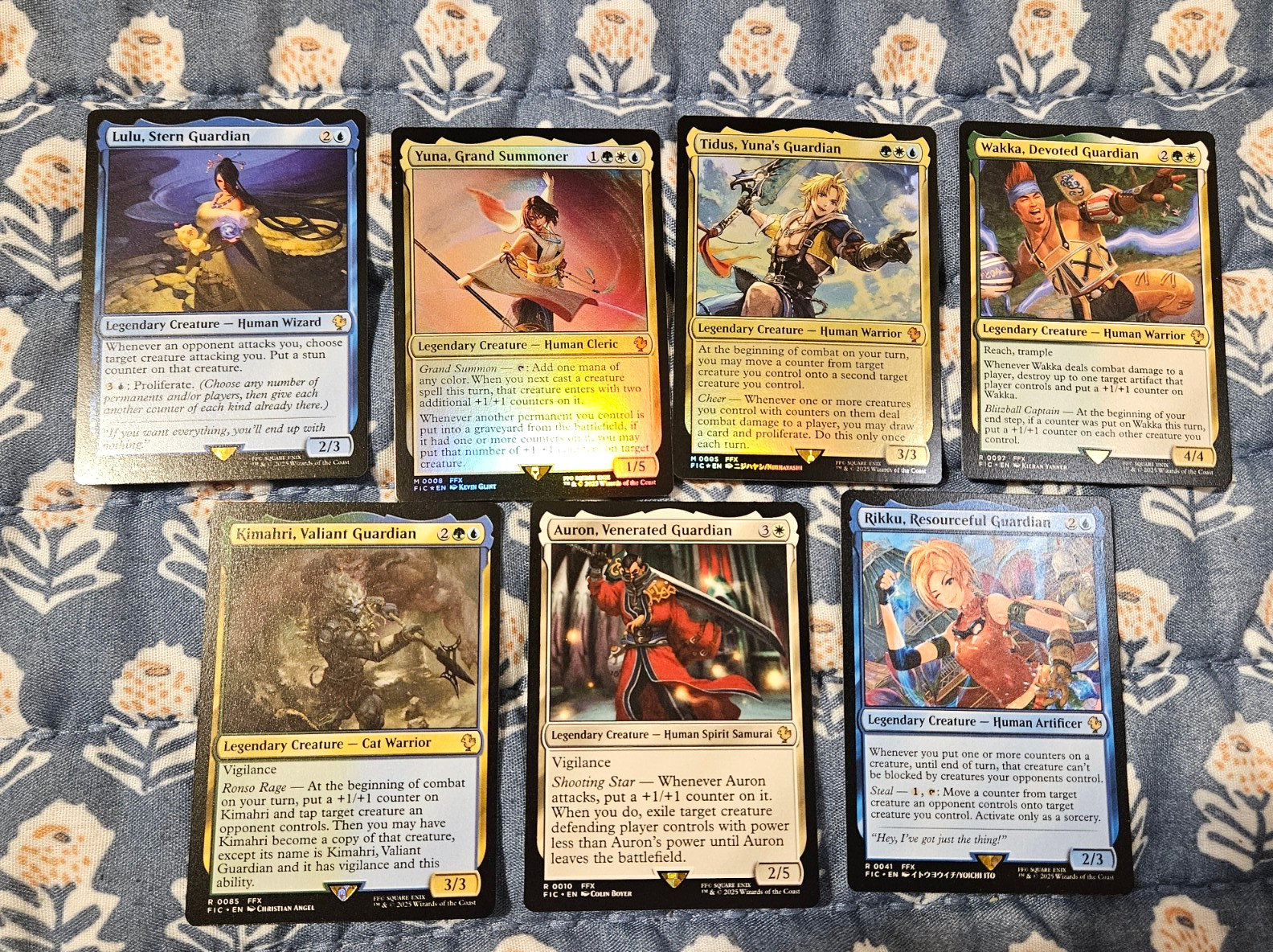 Yuna Tidus Wakka Lulu Auron Rikku Kima Final Fantasy X Ten Set 7 card MTG Magic Yuna Tidus Wakka Lulu Auron Rikku Kima Final Fantasy X Ten Set 7 card MTG Magic